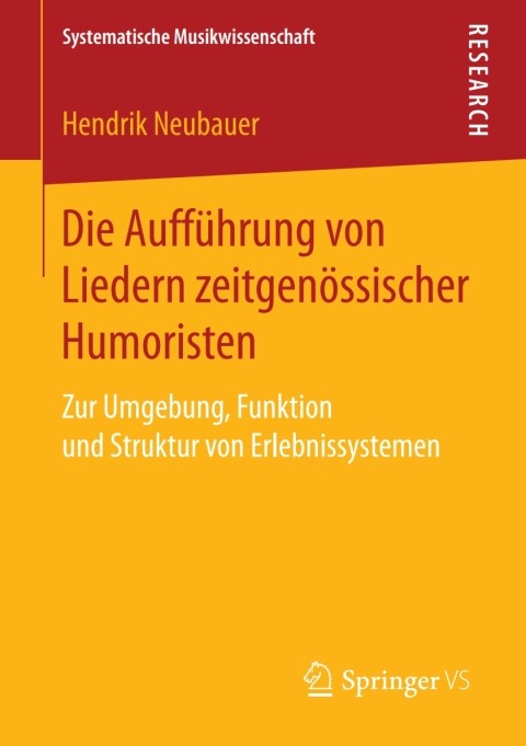 Cover image for book Die Aufführung von Liedern zeitgenössischer Humoristen