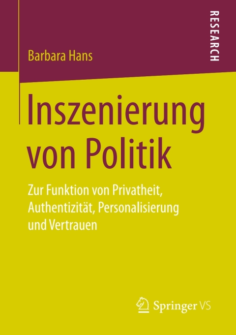 Cover image for book Inszenierung von Politik
