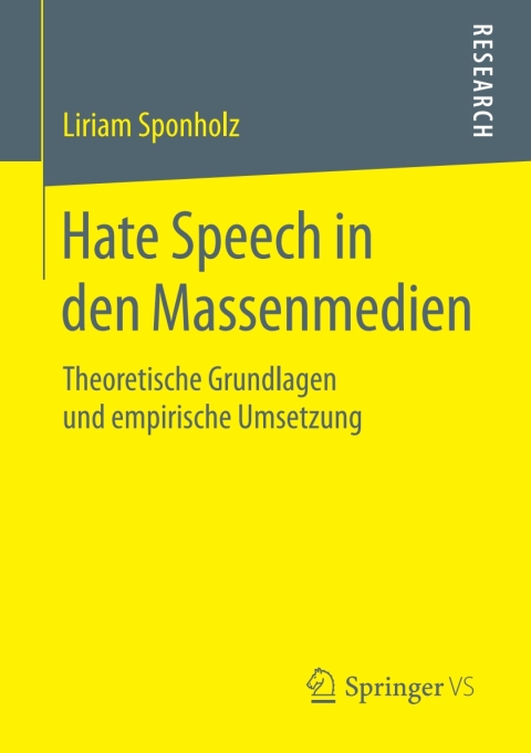 Cover image for book Hate Speech in den Massenmedien