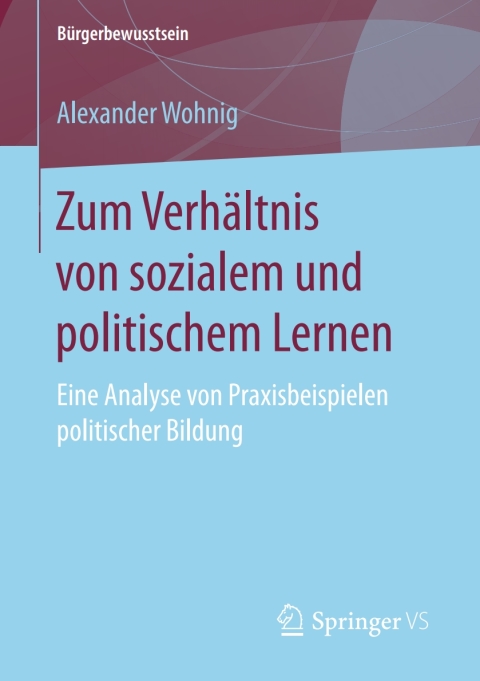 Cover image for book Zum Verhältnis von sozialem und politischem Lernen