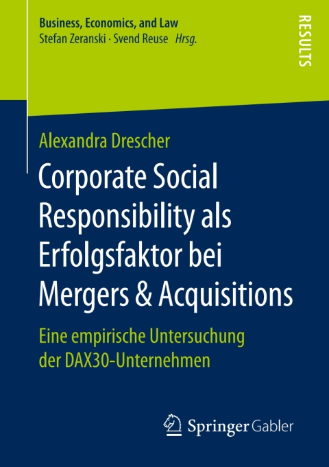 Cover image for book Corporate Social Responsibility als Erfolgsfaktor bei Mergers & Acquisitions