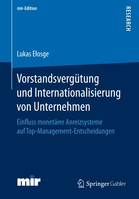 Cover image for book Vorstandsvergütung und Internationalisierung von Unternehmen