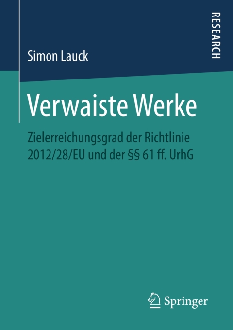 Cover image for book Verwaiste Werke