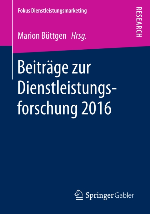 Cover image for book Beiträge zur Dienstleistungsforschung 2016