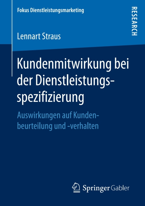 Cover image for book Kundenmitwirkung bei der Dienstleistungsspezifizierung