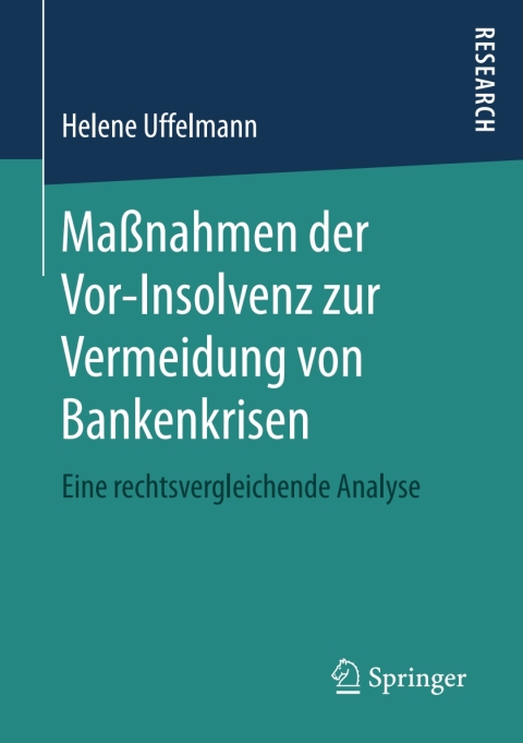 Cover image for book Maßnahmen der Vor-Insolvenz zur Vermeidung von Bankenkrisen