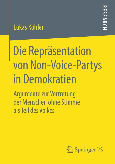 Cover image for book Die Repräsentation von Non-Voice-Partys in Demokratien