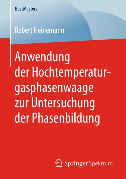 Cover image for book Anwendung der Hochtemperaturgasphasenwaage zur Untersuchung der Phasenbildung