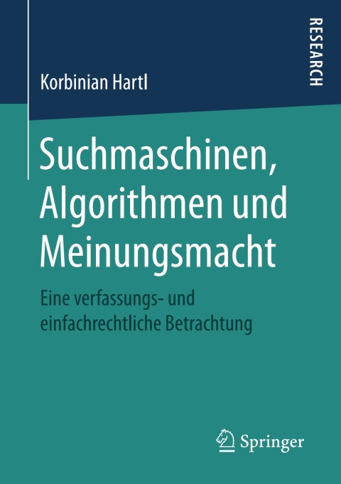 Cover image for book Suchmaschinen, Algorithmen und Meinungsmacht