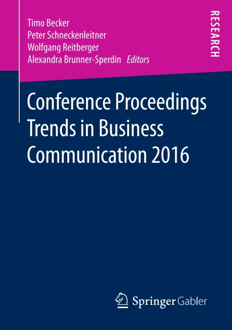 Cover image for book Conference Proceedings Trends in Business Communication 2016