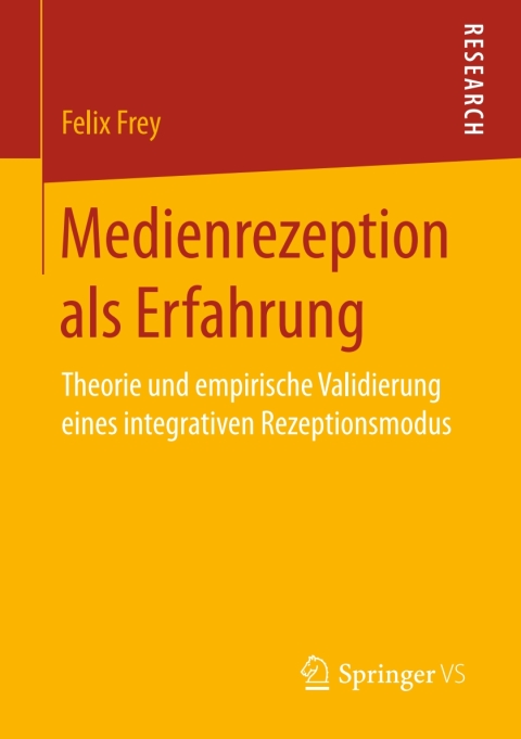 Cover image for book Medienrezeption als Erfahrung