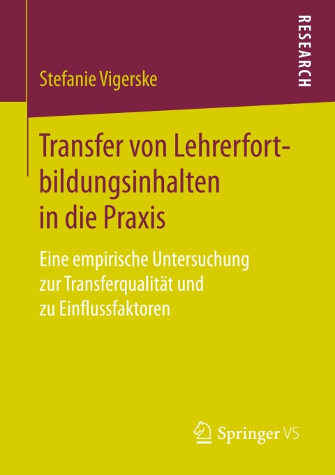 Cover image for book Transfer von Lehrerfortbildungsinhalten in die Praxis