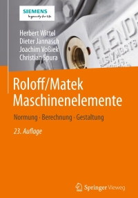 Roloff/Matek Maschinenelemente 23rd auflage | 9783658178956 ...