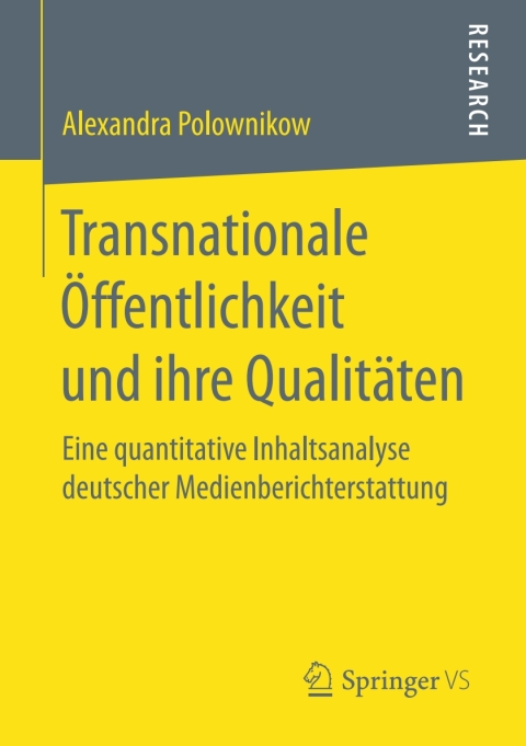 Cover image for book Transnationale Öffentlichkeit und ihre Qualitäten