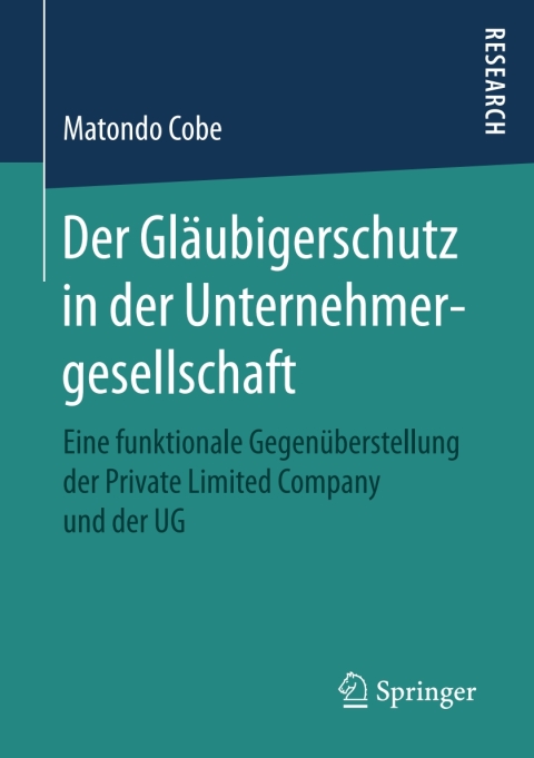 Cover image for book Der Gläubigerschutz in der Unternehmergesellschaft