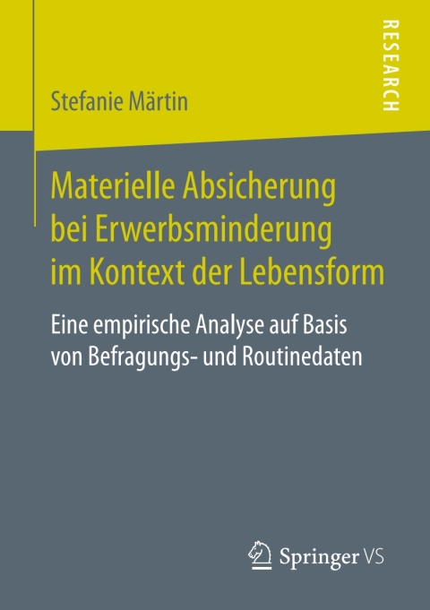 Cover image for book Materielle Absicherung bei Erwerbsminderung im Kontext der Lebensform