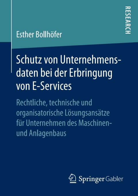 Cover image for book Schutz von Unternehmensdaten bei der Erbringung von E-Services