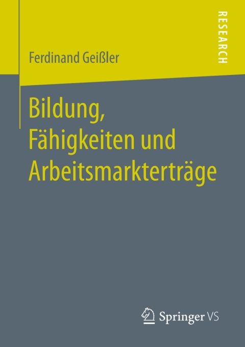 Cover image for book Bildung, Fähigkeiten und Arbeitsmarkterträge