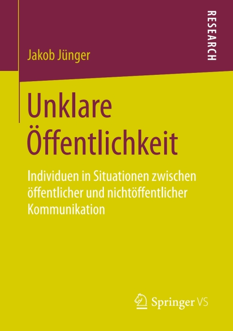 Cover image for book Unklare Öffentlichkeit