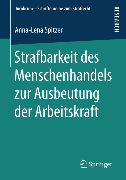 Cover image for book Strafbarkeit des Menschenhandels zur Ausbeutung der Arbeitskraft