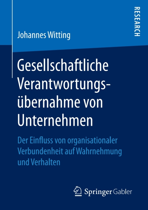 Cover image for book Gesellschaftliche Verantwortungsübernahme von Unternehmen