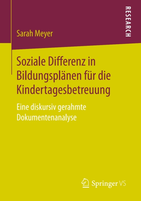 Cover image for book Soziale Differenz in Bildungsplänen für die Kindertagesbetreuung