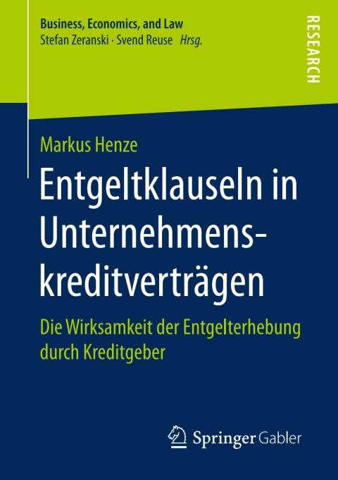 Cover image for book Entgeltklauseln in Unternehmenskreditverträgen