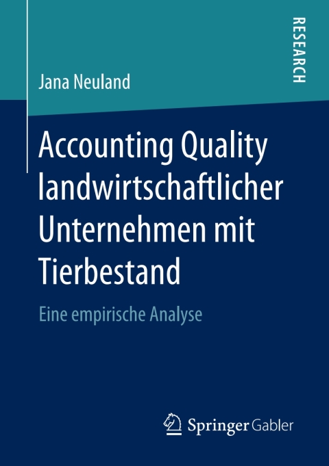 Cover image for book Accounting Quality landwirtschaftlicher Unternehmen mit Tierbestand