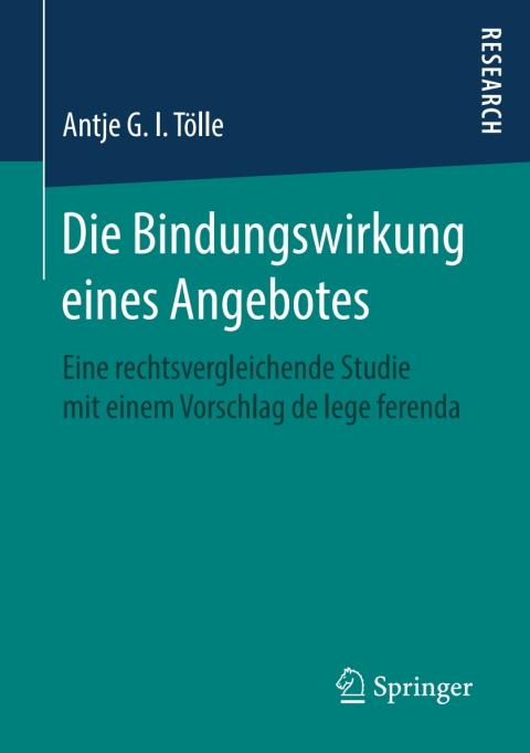 Cover image for book Die Bindungswirkung eines Angebotes