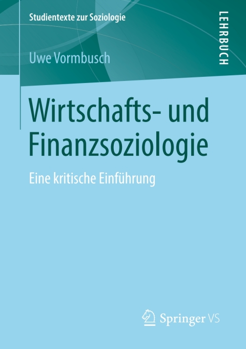 Cover image for book Wirtschafts- und Finanzsoziologie