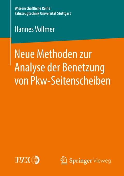 Cover image for book Neue Methoden zur Analyse der Benetzung von Pkw-Seitenscheiben