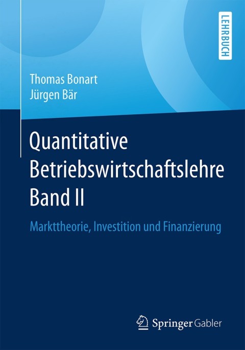 Cover image for book Quantitative Betriebswirtschaftslehre Band II
