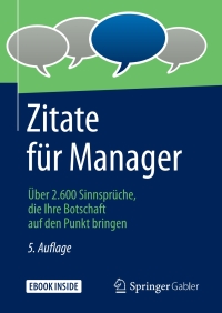 Cover image: Zitate für Manager 5th edition 9783658229634