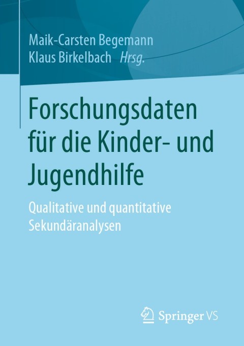 Cover image for book Forschungsdaten für die Kinder- und Jugendhilfe