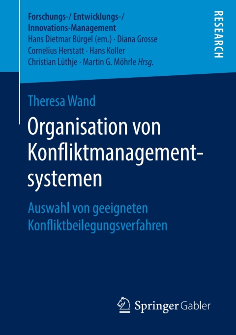 Cover image for book Organisation von Konfliktmanagementsystemen