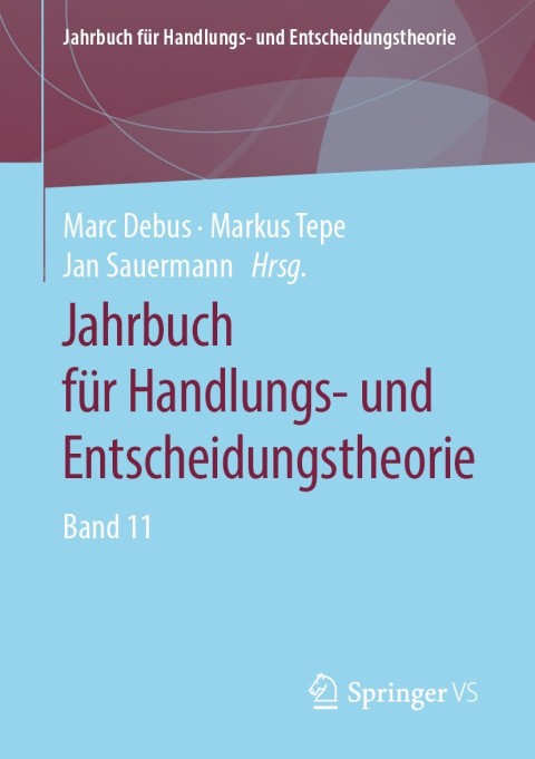 Cover image for book Jahrbuch für Handlungs- und Entscheidungstheorie