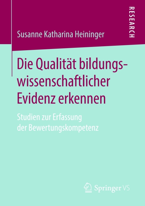 Cover image for book Die Qualität bildungswissenschaftlicher Evidenz erkennen