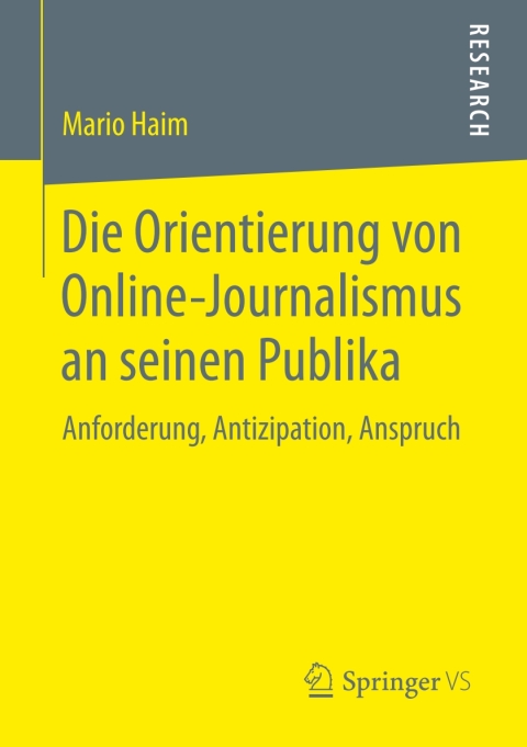 Cover image for book Die Orientierung von Online-Journalismus an seinen Publika