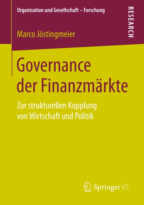 Cover image for book Governance der Finanzmärkte