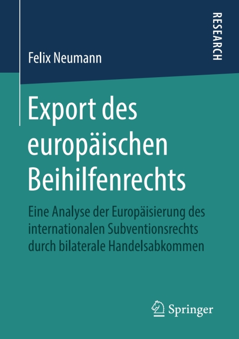 Cover image for book Export des europäischen Beihilfenrechts