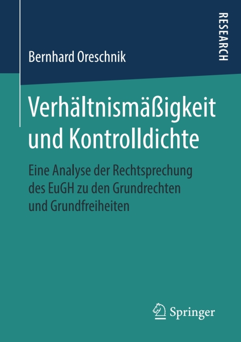 Cover image for book Verhältnismäßigkeit und Kontrolldichte