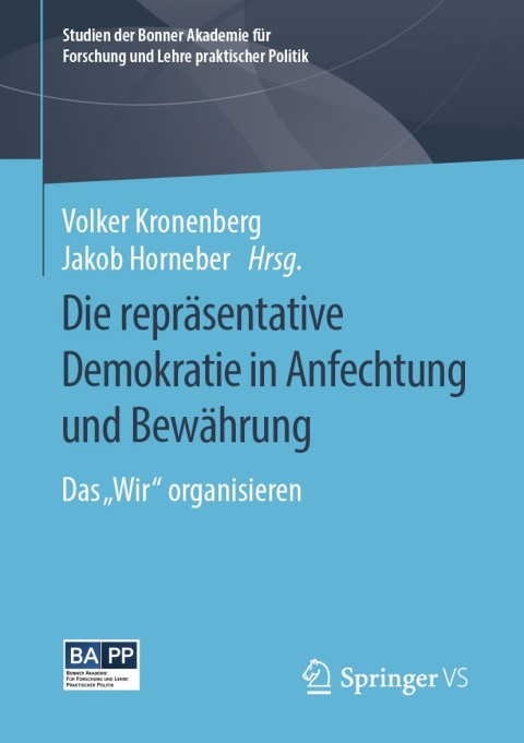 Cover image for book Die repräsentative Demokratie in Anfechtung und Bewährung