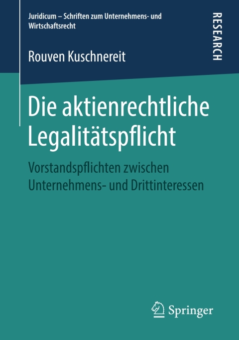 Cover image for book Die aktienrechtliche Legalitätspflicht