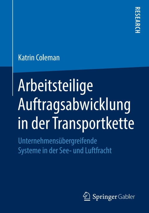 Cover image for book Arbeitsteilige Auftragsabwicklung in der Transportkette