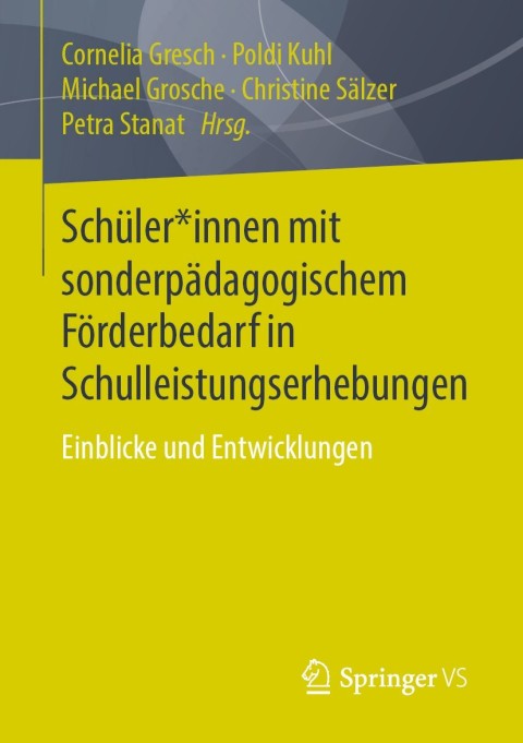 Cover image for book Schüler*innen mit sonderpädagogischem Förderbedarf in Schulleistungserhebungen