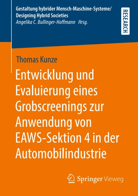 Cover image for book Entwicklung und Evaluierung eines Grobscreenings zur Anwendung von EAWS-Sektion 4 in der Automobilindustrie