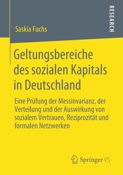 Cover image for book Geltungsbereiche des sozialen Kapitals in Deutschland