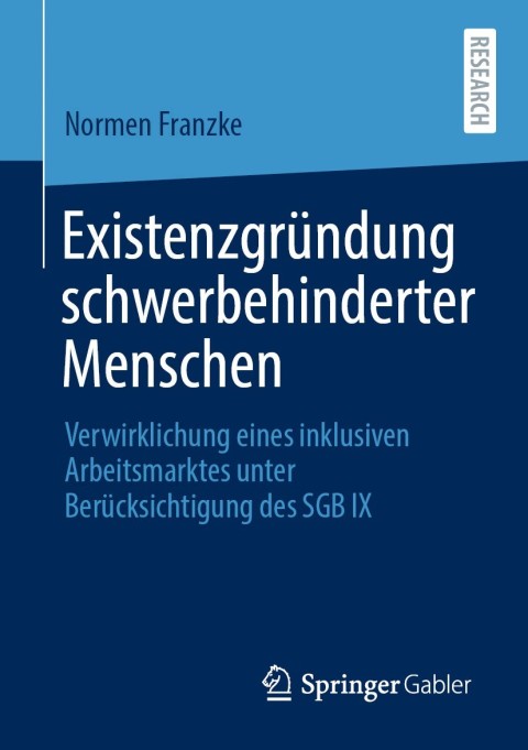 Cover image for book Existenzgründung schwerbehinderter Menschen