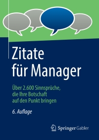 Cover image: Zitate für Manager 6th edition 9783658316761
