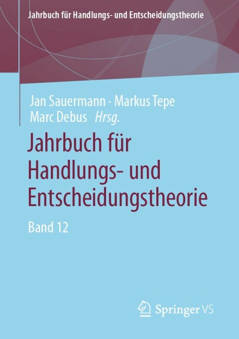Cover image for book Jahrbuch für Handlungs- und Entscheidungstheorie